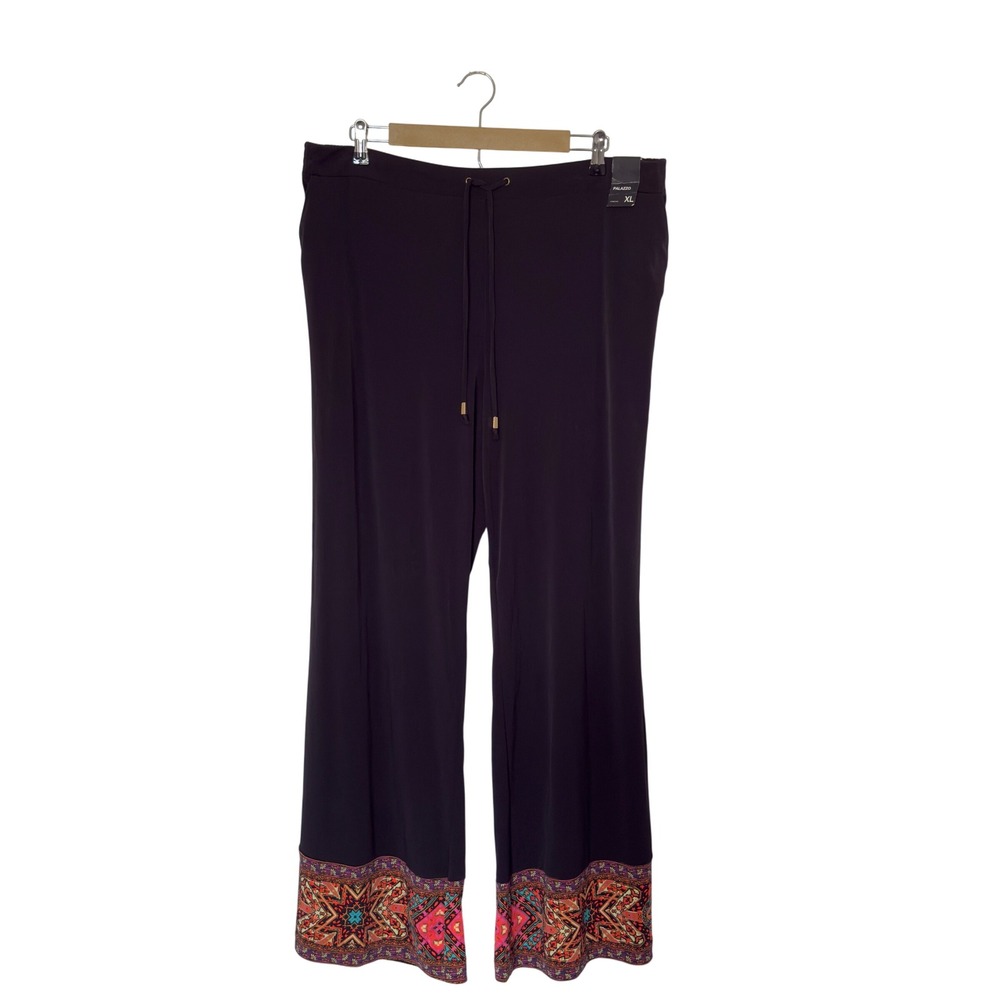 New York & Company XL Black Palazzo Aztec Print Pants Whimsigoth Hippie Chicks